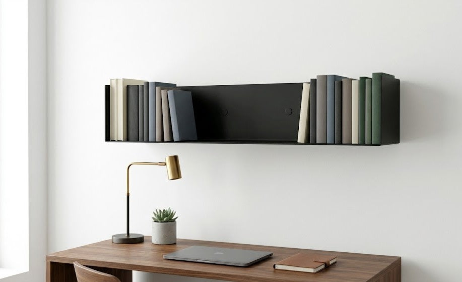 Steel Bookshelf with Upturned Ends