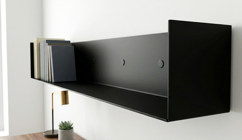 Steel Bookshelf with Upturned Ends